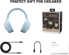 Kids Headphones Cat Ear Pink Wireless Bluetooth Foldable Mic Light Up