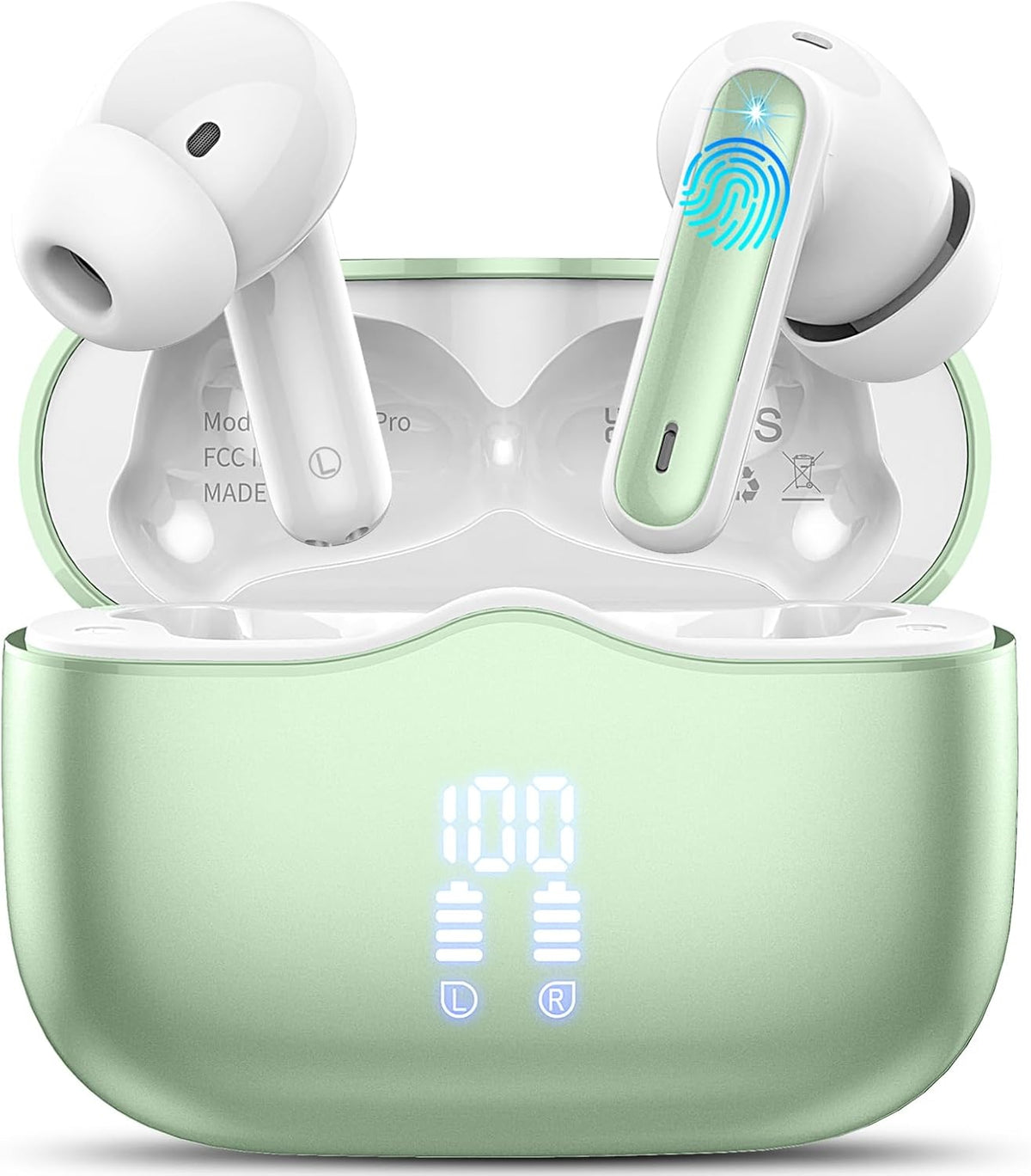 Wireless Earbuds Bluetooth 5.3 ENC Mic 40H Playtime Deep Bass IP7 Waterproof
