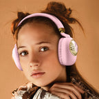 Kids Headphones Cat Ear Pink Wireless Bluetooth Foldable Mic Light Up
