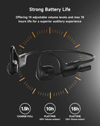 LOBKIN Open-Ear Headphones Wireless Headset with Mic Noise Cancelling Black